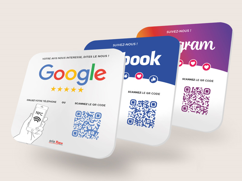 Plaque NFC Pour Avis Google – 10x10 Cm PVC, Administrable En Ligne, Fixation 3M, Idéal Pour Commerces Et Restaurants - 4